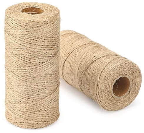 KINGLAKE 200m Garden Twine Natural, 1.5mm Brown Jute Twine Craft String Twine for Crafts, Gift wrapping,Gardening,Packing,Christmas Decoration