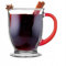 Glasmark KROSNO 1992 Kubas Kaffeegläser-Set 6-teilig mit Rotem Griff Cappuccino Eiskaffee Gläser Becher Spülmaschinenfest 6x400 ml