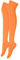 Alanna Jones Girls Ladies Women Plain Over The Knee High Microfiber Socks Cotton Rich Thigh Socks Leg Warmer for Casual Daily Wear UK Size 4-6.5 (Orange)