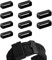 CABLEPELADO Gummispangen für Uhrenarmbänder, aus Silikon, geeignet für 16 bis 24 mm breite Armbänder, Schwarz, 10 Stück, 16 mm, Modern