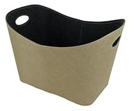 Valo Filzkorb Beige mit Jute L x B x H 55 x 35 x 40, für Kaminholz, Materialstäre 6,0 mm, zum Schutz des Bodens, Holzkorb VK000404