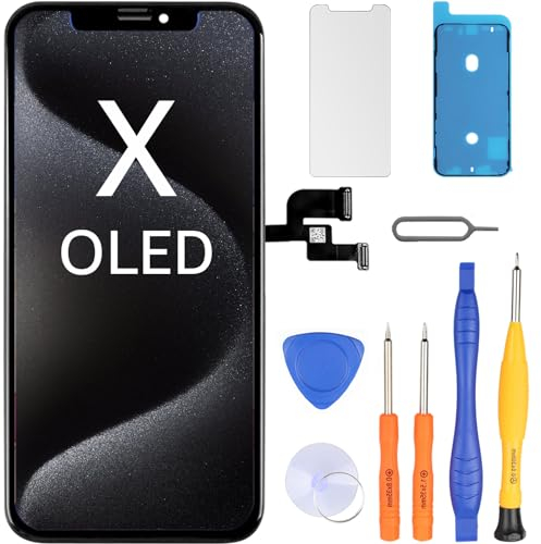LL TRADER Display für iPhone X OLED [Nicht LCD] 5.8 Retina FHD Bildschirm Ersatz COF Touch Screen Digitizer mit Reparatur Tool Kits, Bildschirmschutz 2024