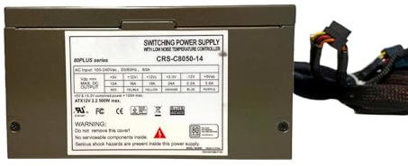 BQTEC Alimentation 500 W pour Ordinateur de Bureau Compatible CRS-C8050-14 ATX12 V 100-240 V 50/60 Hz 80 Plus