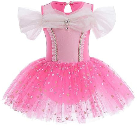 Lito Angels Princess Aurora Ballerina Costume Ballet Leotard with Tutu Dress for Kids Girls, Fancy Dance Wear Outfit Age 3-4 Years (Tag Number 110)