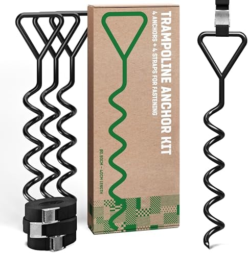 GardenGloss Set Di Ancoraggi Per Trampolino (4 Pezzi) – 40 Cm Ancoraggi Robusti Per Il Terreno Per Trampolino – Ancoraggi A Vite Per Un Fissaggio Sicuro Nel Terreno