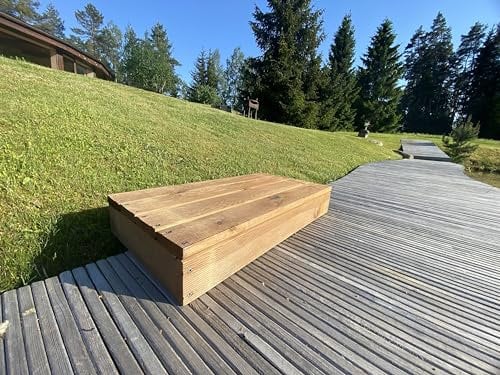 Marches en Bois pour l'extérieur, Aspect Naturel, complément pour Jardins, 75 x 40 x 12 cm