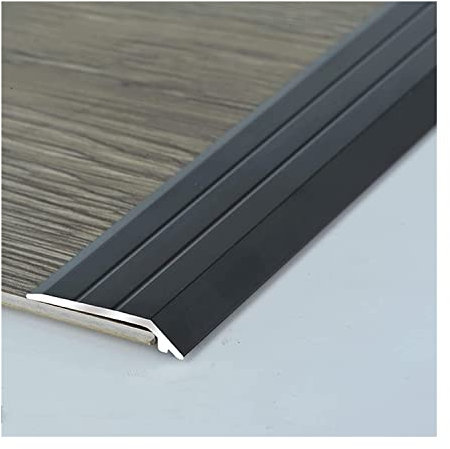 KOHARA 90cm Long Floor Transition Strip T Shape Aluminium Door Floor Bars Metal thresholds ramp Edge Trim Easy to Instal Threshold Strip for Laminate Floors (Color : Black, Size : L 35.4in)