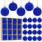 Miaikoe 16 Pcs Velvet Christmas Balls Hanging Ornaments Set, Pre-tied Shatterproof Plastic Flocked Christmas Balls Xmas Decorations Festival Holiday Party Decor (Blue,6CM)