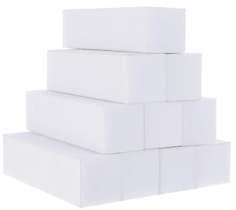 FUZVOL 10 Pcs Nail Buffer Block Professional White Buffer Sanding Block Set Nail Art Tips Tool for Salon Home Natural Acrylic Nails
