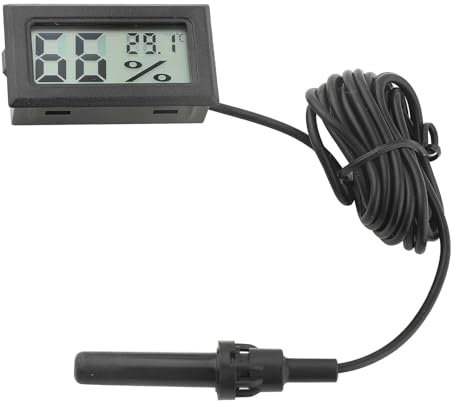 Digital Thermometer Hygrometer, Hygrometer Thermometer Mini Probe Thermometers Temperature Humidity Gauge Meter for Reptile Incubator Aquarium Poultry Office Living Room
