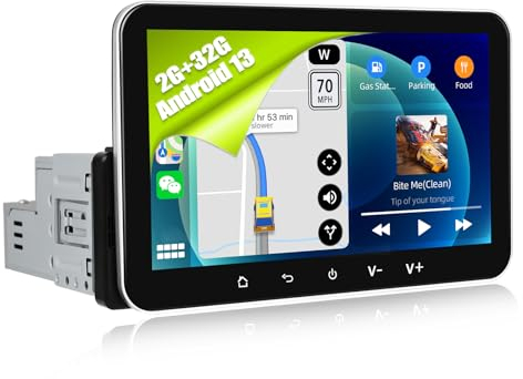 SIXWIN 2+32G 1 DIN Android 13 Radio Coche Compatible Wireless CarPlay y Wired Android Auto,7 Pulgadas HD Pantalla táctil Reproductor con WiFi/GPS/Bluetooth/FM/USB/AUX/TF/Mirror Link