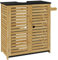 HOMCOM Meuble sous lavabo avec 2 Portes et Porte-Serviettes, Meuble sous lavabo en U, Couleur Bois et Noir