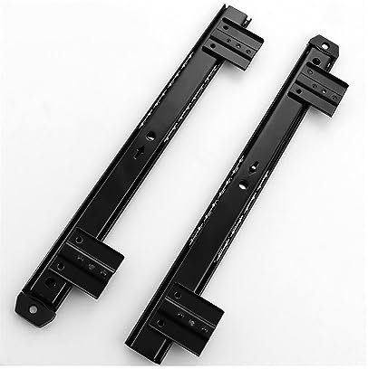 XwBaiW glissiere pour tiroir Charge Lourde Coulisse Tiroir Glissière De Clavier, Coulisses De Tablettes for Clavier sous Le Bureau À Roulement À Billes Muet sous Le Bureau avec Régl(Noir)
