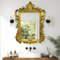 Antiker Gold Spiegel Rechteckiger Vintage-Badezimmerspiegel 82 x 67 cm Wand Montierter Kosmetikspiegel für Die Wanddekoration zu Hause