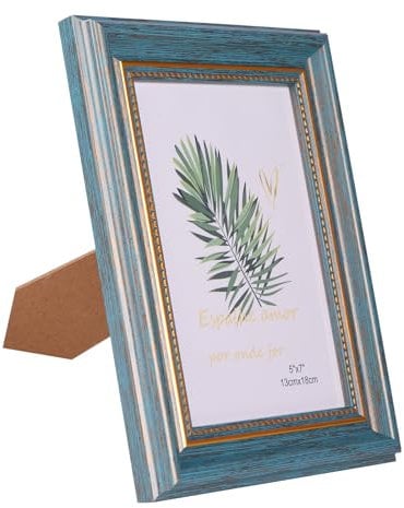 TAIYOU Grün Vintage Bilderrahmen 13x18 cm Fotorahmen Rustikal 5x7 Zoll Antike Shabby Fotorahmen Deko Tisch-oder Wandmontage Kleine Geschenke für Familie Mitschüler Kollegen