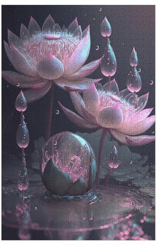 Puzzle Für Erwachsene 1000 Teiliges Lotus Flower Puzzles Holzbrettpuzzles Denksportaufgaben Für Kinder （78×53cm）