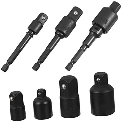 LIFKOME Set Di 7 Adattatori E Riduttori in Metallo Per Bussole Per Trapano Conversione Per Cacciavite Cuscinetto A Sfere A Molla