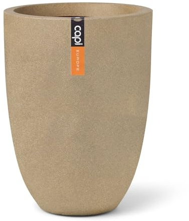 Capi Europe - Gefäß elegant niedrig Smooth NL - 36x48 - Beige - Blumentopf für den Innen- und Außeneinsatz - Übertopf - Pflanztopf - Pflanzgefäß - Kunststoff - KBE782