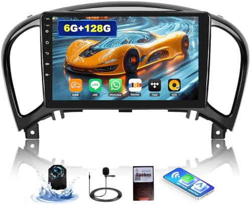 6G+128G 8Core GOHHDL Autoradio per Nissan Juke J15(2010-2019)/YF15 Infiniti ESQ 2011-2017 Carplay Android Auto, Schermo da 9 Pollici con Mirror Link GPS WIFI Bluetooth FM/RDS EQ Retrocamera+CANBUS