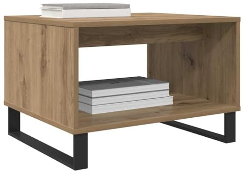 vidaXL Coffee Table Artisan oak 60 x 50 x 40 cm Engineered wood, Elegant Coffee Table, Rectangular Design, Functional Furniture, Contemporary Living Room, Stylish Indoor Centerpiece