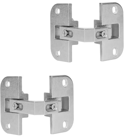 2pcs Adjustable Pie Cut Corner Hinge, Alloy Concealed Hinges for Cabinets and Kitchen Corner Cabinet Bifold Doors Hardware Replacement Compatible with Grass 975 Mepla SSP 17 19 & 21 Series (Silver)