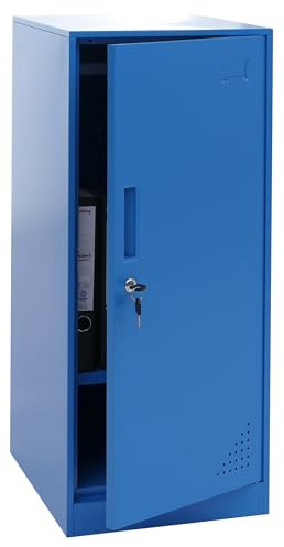 Mendler Spind HWC-P63 90x38x45cm Stahl - blau | Schließfach, Wertfachschrank, Schließfachschrank, Tür, Kleiderstange