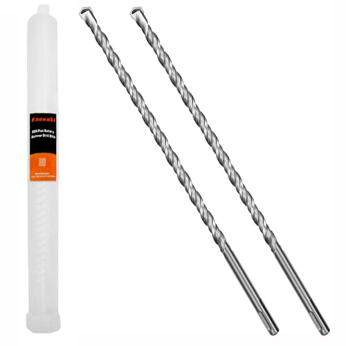 Keewaki SDS Plus Rotary Hammer Drill Bit Set - 2-Piece 7mm x 310mm Concrete Masonry Drill Bits for Brick, Cement & Stone - Durable Alloy Tip, Fast Drilling