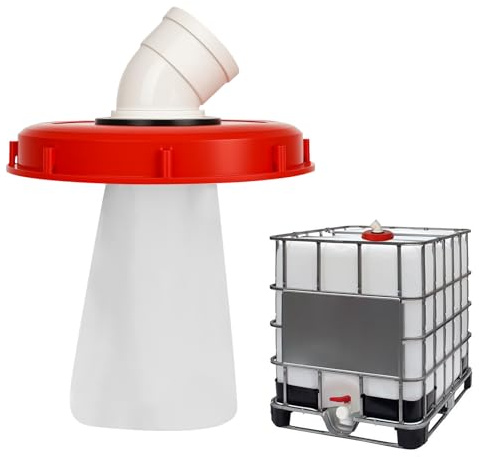 XCRPRTIBC Deckelfilter,45°IBC Deckel Filter, 245mm Tankdeckel Wasserfilter | Nylon Regenwasserfilter Auswaschbar mit Deckel, Filterdeckelmit Bogen, Tank Zubehör für Regenwassertank