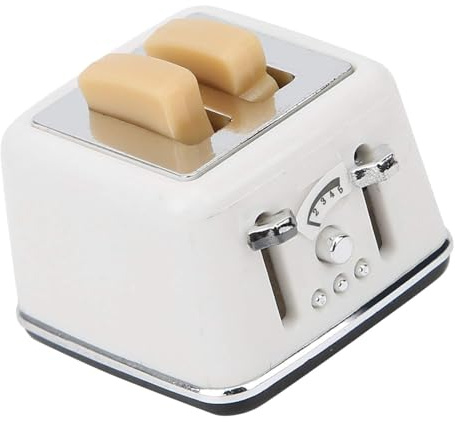 Uqezagpa Miniature Bread Toaster for 1/12 Doll House Display Furniture High Detail Simulation Kitchen Scene Setting Project Decors Parent Child Interaction Toy