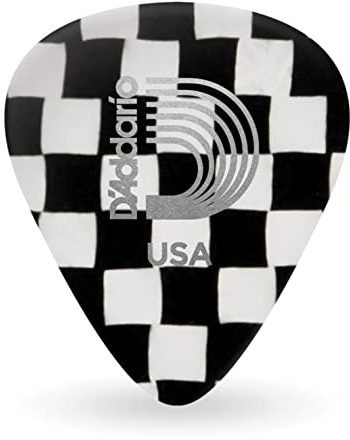 D'Addario Celluloid Guitar Picks Checkerboard Extra Heavy, 100-Pack