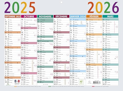 Exacompta Mehrfarbig Kalender 29,5 x 22 cm September 2023 bis September 2024 Grau
