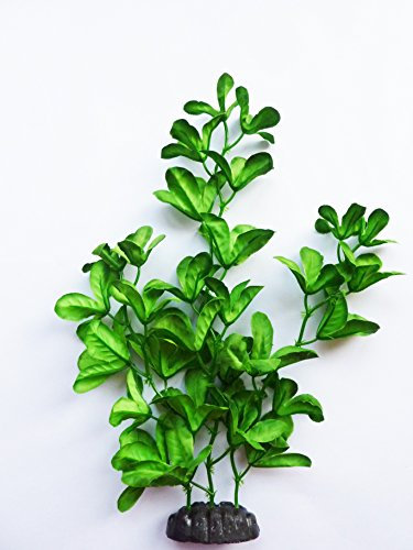 Aquarium plant (Silk) Glossy Greens Fish Tank Decoration (30cm Tall)