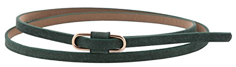 Damara Damen Super Schmal Poppig Jeans Kleid Belt Gürtel,Grün