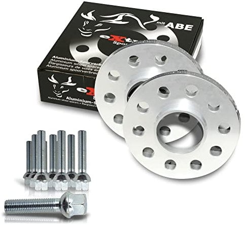 NJT eXtrem 790506 Cales Elargisseurs de voies 30mm (paire) - 15mm (épaisseur par Cale) incl. boulonnerie Entraxe (LK) 5x100 / 5x112 Alésage 57,1mm