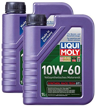 2x LIQUI MOLY 1390 Synthoil Race Tech GT1 10W-60 Motoröl Vollsynthetisch 1L