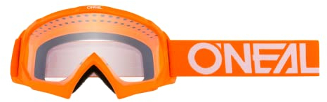O'NEAL | Motocross-Brillen-Ersatzteile | Motorrad Enduro | Modernes Rahmendesign, Glas aus hochwertiger 1,2 mm-3D-Linse, 100% UV-Schutz | B10 Youth Goggle Solid | Orange Weiß | One Size