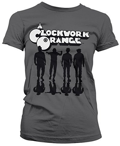 Offizielles Lizenzprodukt Clockwork Orange Shadows Damen T-Shirt (Dunkelgrau), Small