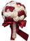 Fouriding Handgemachte Brosche Brautstrauß Braut Satin Rosen Blumen Diamant Perlen Blumensträusse Hochzeit Strauß Künstliche Blumenstrauß künstlicher Rosenstrauß Dekoration (Weinrot Cremig)