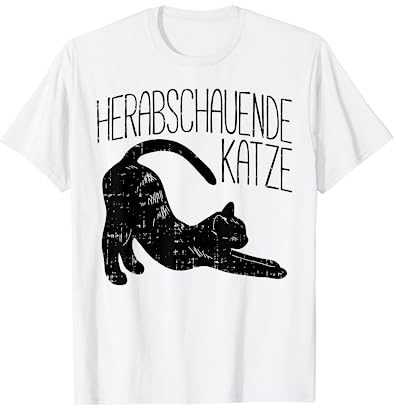 Lustiges Katzen Yoga T-Shirt Herabschauende Katze Cat Lover T-Shirt
