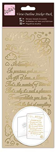 Anitas Outline Stickers, Verses, Baby Girl, Gold, For Scrapbooking, Card Making, Kids Play, Homework, Art, Craft, Embelish, Decorative, Paper, Card, Glass, Metal, Plastic, Foam