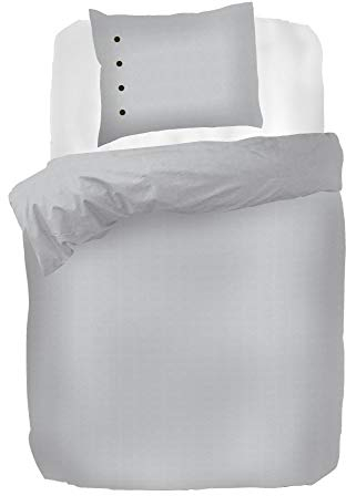 Kayori Shizu Bettwäsche Größe 240x220cm - 2x80x80cm Farbe Silbergrau Satin Baumwolle Bio-Baumwollsatin