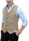 Solove-Suit Gilet élégant à carreaux pour homme - Coupe ajustée - En laine - Pour mariage, champagne, L
