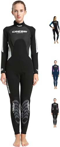 Cressi Damen Morea Lady Wetsuit Full 3mm, Schwarz/Grau/Silber, 3XL
