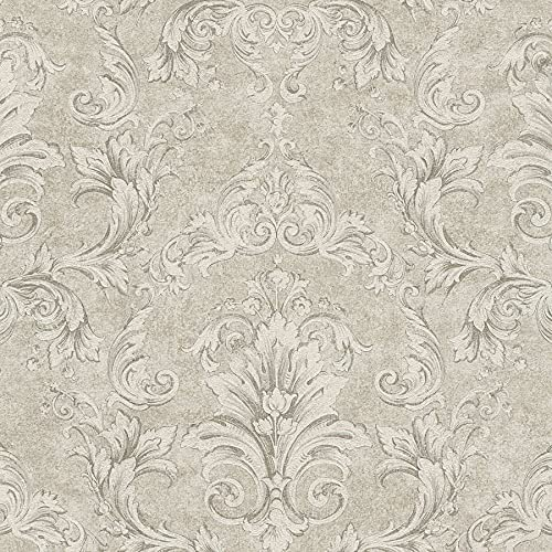 BRICOFLOR Vliestapete | Barock-Tapete Tapete barock - Tapeten für Wohnzimmer - Beige / Crème | 10,05 x 0,70 m = Rolle 7.04 m²