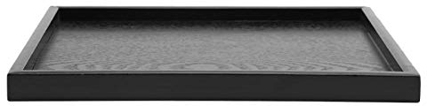 Plateau de Forme rectangulaire Plateau à thé en Bois Massif Noir Café Snack Food Repas Plateau de Service Polyvalent pour café Restaurant Hôtel Home Shop 4 Tailles Disponibles(30 * 24cm)