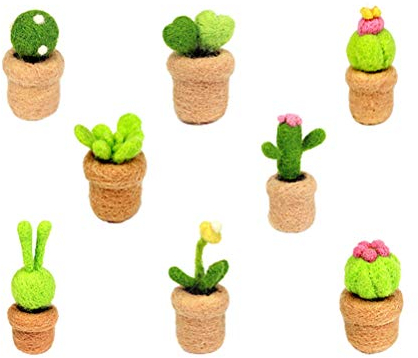 EXCEART 8st Kaktus- -spaß Wollfilz-starter-kit Sukkulenten Miniatur Grundlegende Filzwerkzeuge Zubehör Zum Wollfilzen Nadelfilzen Starter-kit Ornament Wolle Anlage Tierhaar Wollnadel