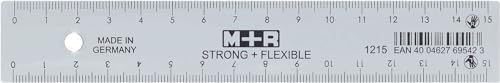 Lineal M+R 15 cm Kunststoff rechts und links transparent und flexibel