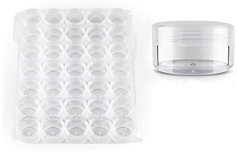 TIANZD 60 Stück Leere Transparent Acryl Dose 10 ml Kleine Leerdose Plastikdose Schraubdose Kosmetikdose mit Schraub-Deckel Blechdosen für Nailart Lippenbalsam Kosmetische Behälter
