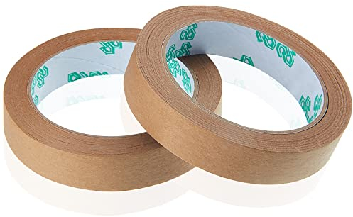 Zonon 2 Rouleaux 2 cm x 30 m Ruban en Papier Kraft Ruban d'Emballage Adhésif en Papier Ruban d'Étanchéité en Carton Brun pour Boîtes d'Emballage, Carton d'Expédition et Scellage de Carton