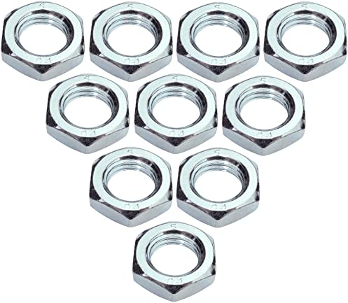 AERZETIX - C49461 - Set di 10 dadi bassi M16 esagonali/6 lati - contro dadi con filettatura metrica - in acciaio zincato